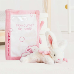 Coffret carnet de santé et doudou rose | K'Ado Mino