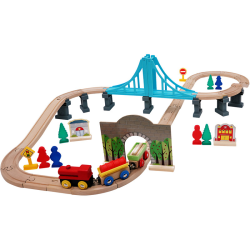 Baril Train Bois 60 Pcs First Learning | K'Ado Mino