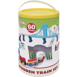 Baril Train Bois 60 Pcs First Learning | K'Ado Mino