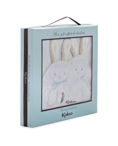 Coffret de 2 doudous lapinou praliné | K'Ado Mino