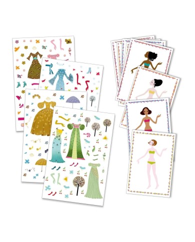 Stickers et paperdolls Robe des 4 saisons | K'Ado Mino
