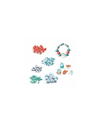 Perles en bois petits animaux - Djeco | K'Ado Mino