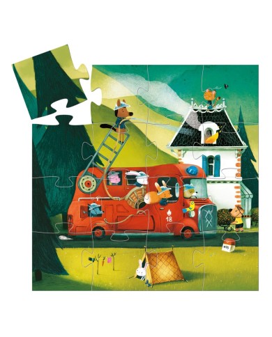 Le camion de pompier puzzle 16 pièces - Djeco | K'Ado Mino