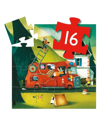 Le camion de pompier puzzle 16 pièces - Djeco | K'Ado Mino