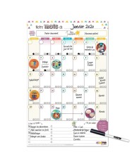 Tableau+crayon Calendrier mensuel familial Notre mois
