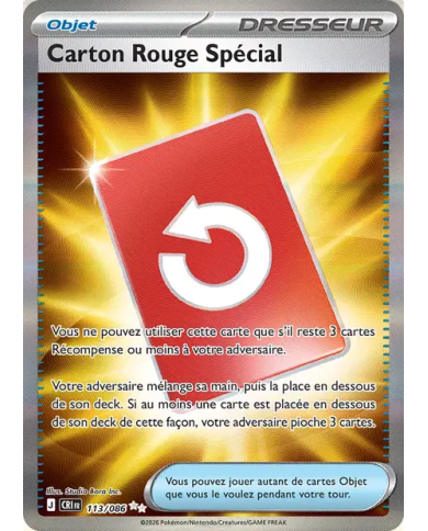 Carton Rouge Spécial 113/086 Chaos Ascendant | K'Ado Mino