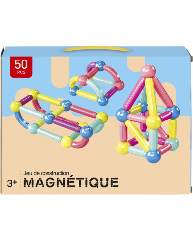 Coffret 50 Tubes Magnétiques – Jouet d'Éveil et de Manipulation