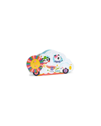 Puzzle Silhouette Voiture Nuage 16 pcs – Djeco (FSC Mix)