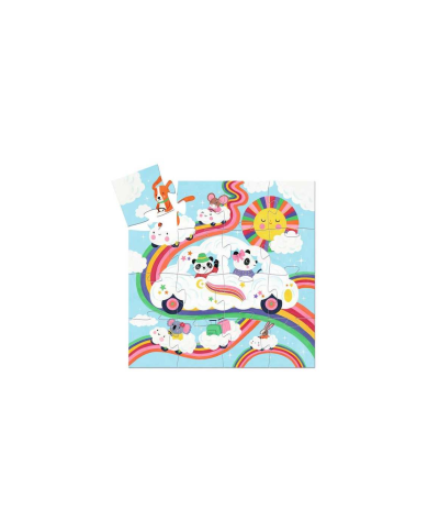 Puzzle Silhouette Voiture Nuage 16 pcs – Djeco (FSC Mix)