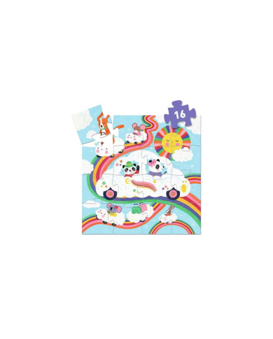 Puzzle Silhouette Voiture Nuage 16 pcs – Djeco (FSC Mix)