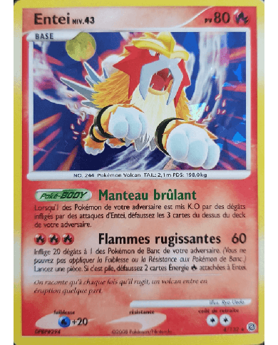 Entei 4/132 - Carte Pokémon Français État Good