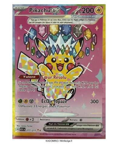 Pikachu ex Téracristal 277/217 Héros Transcendants FR | K'Ado Mino