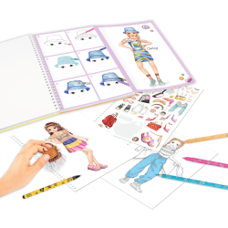 TOPModel Album à colorier avec set crayons | K'Ado Mino