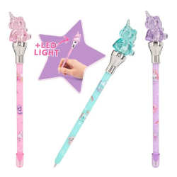 Ylvi Stylo à bille avec licorne et lumière LED | K'Ado Mino