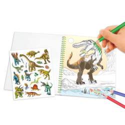 Dino World Album de coloriage avec paillettes | K'Ado Mino