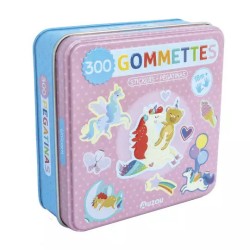 Boîte de gommettes métal - Les licornes | K'Ado Mino