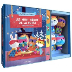 Coffret avec 4 marionnettes à doigts et 1 livre avec 4
