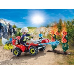 Pompier Avec Quad et Arbustes Enflammes | K'Ado Mino