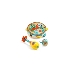 Set musical tambourin, maracas et castagnette Animambo -