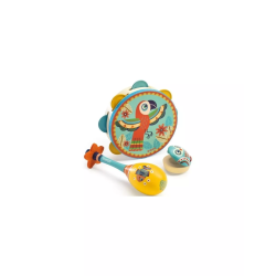 Set musical tambourin, maracas et castagnette Animambo -