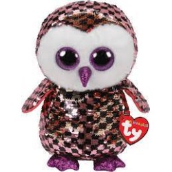 Peluche hibou Checks Ty à paillettes dès 3 ans | Kadomino